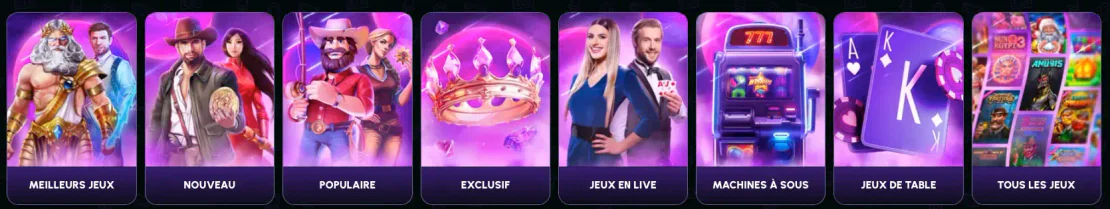 Catalogue complet de jeux de casino en ligne NovaJackpot Casino